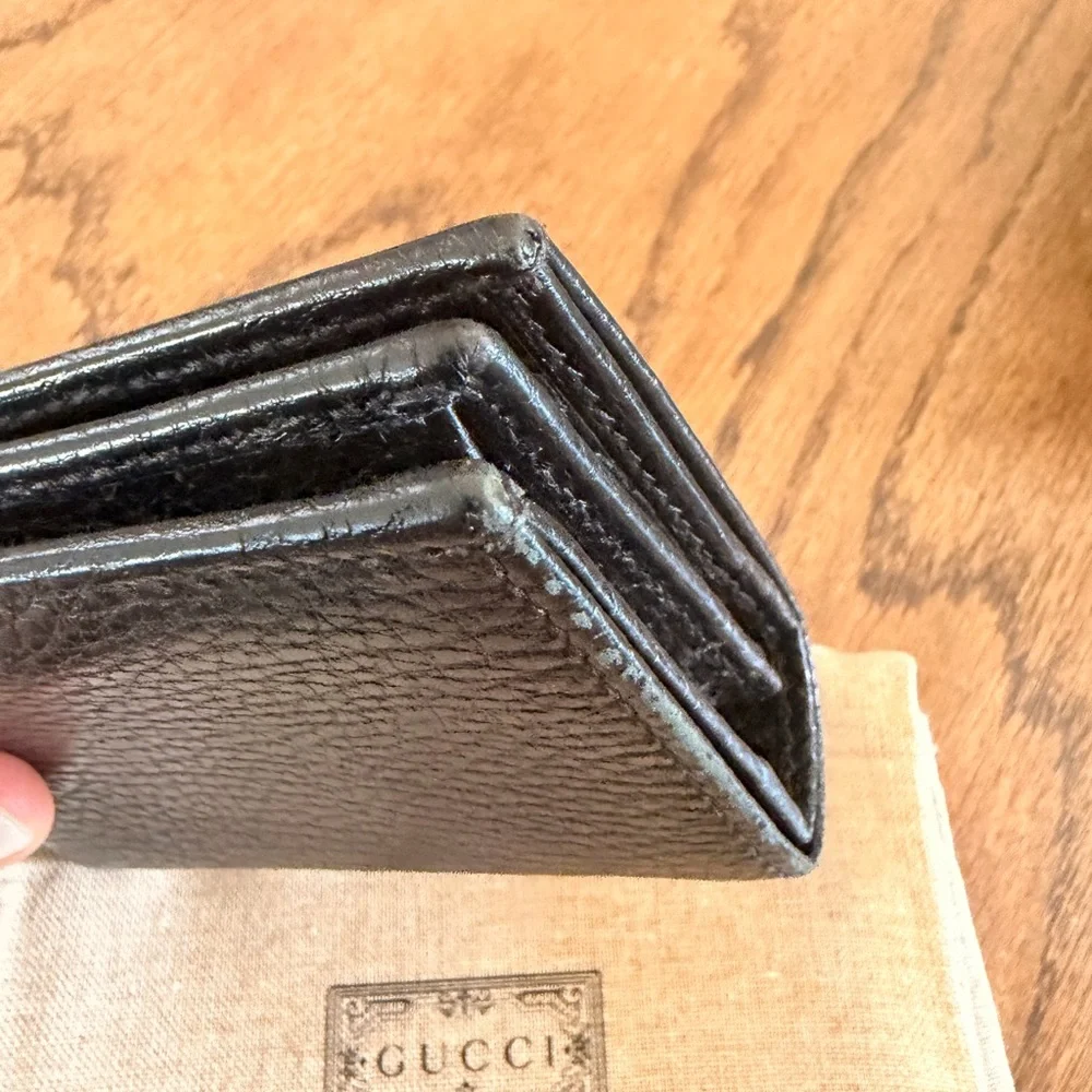 Gucci GG Marmont card case wallet black leather with gold hardware - Picture 7 of 16